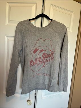 Treasure & Bond Gray Rolling Stones Graphic Crewneck Sweatshirt